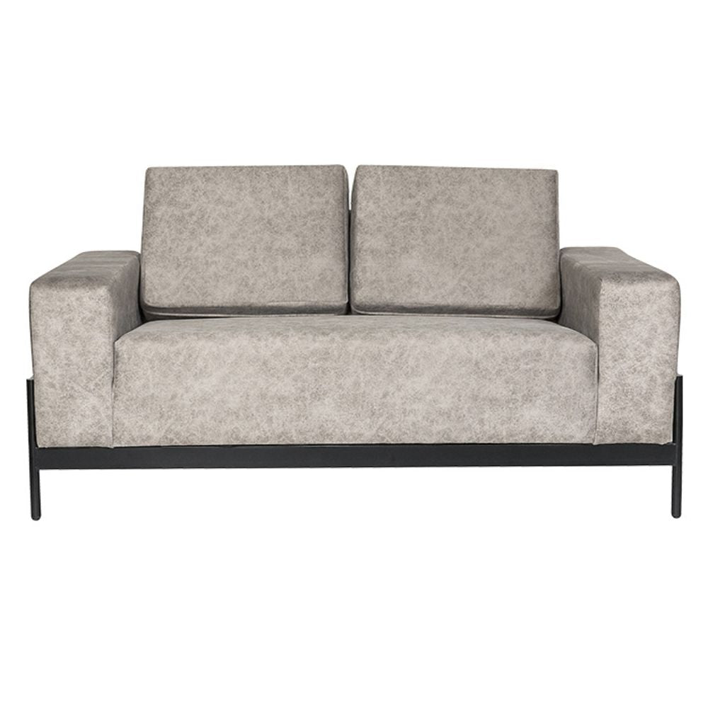 Sillón Albar Argos de dos plazas tapizado con base tubular metálica