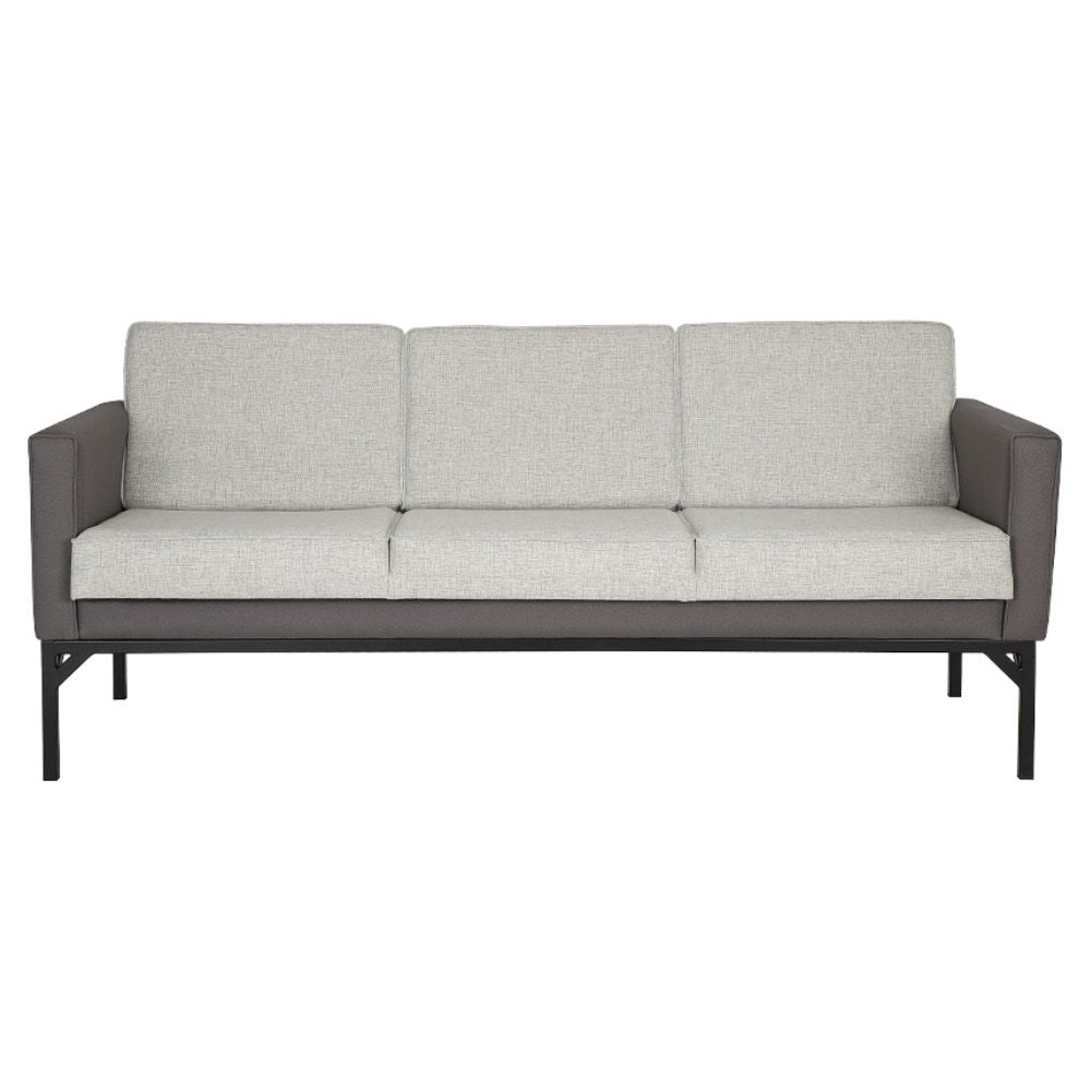 Sillón Albar Dresden de tres plazas tapizado con base tubular cuadrada para lounge