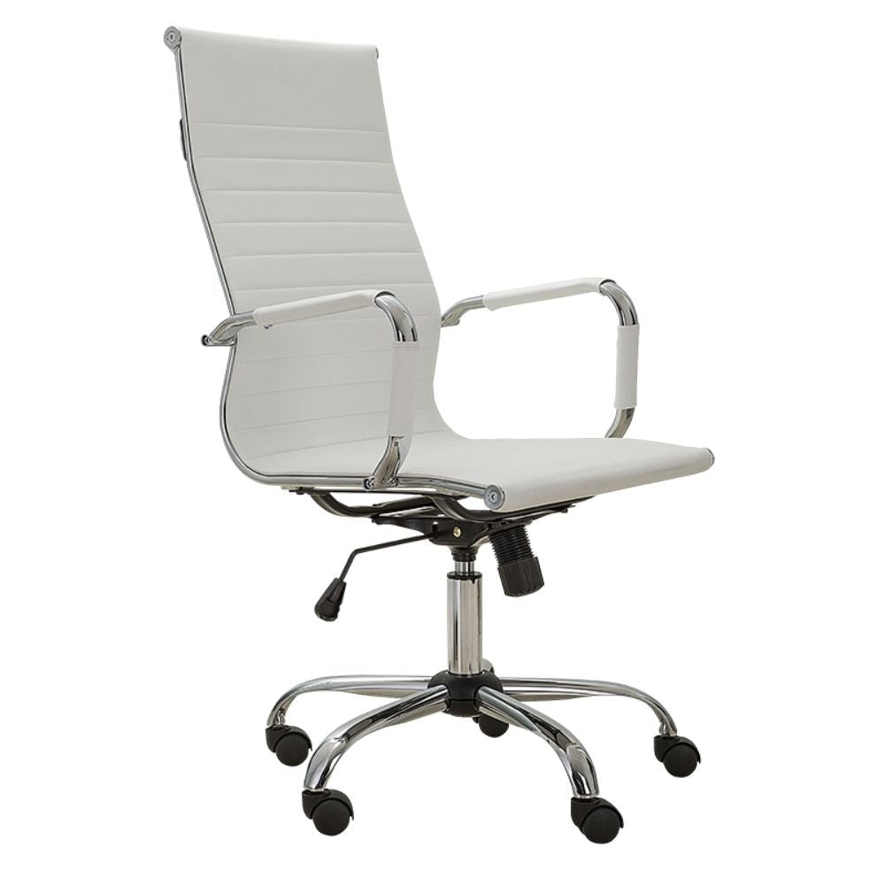 SILLÓN NOGAL BEAT GA - 002A | Sillón Ejecutivo | Base 5 Puntas | Respaldo Asiento Vinil | Brazos Metal Cromo | Altura Ajustable | Interior - GA - 002A - ALBAR - NOGAL BEAT - Sillas de oficina