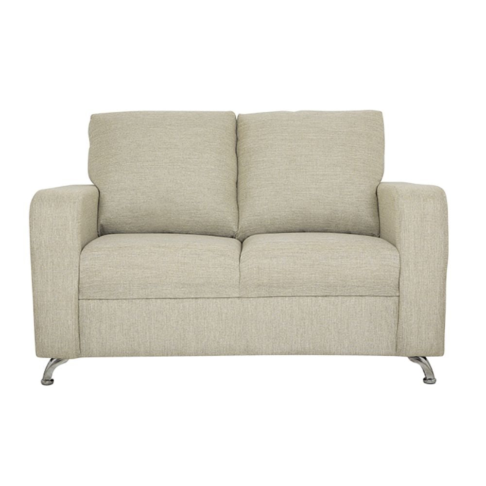 Sillón Albar Lutecia de dos plazas tapizado con patas combinadas cromadas y plásticas