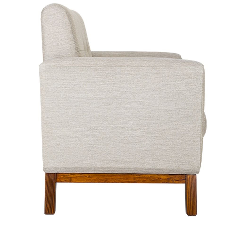 Sillón para lounge 1 plaza ALBAR LYON tapizado en tela, con patas de madera de pino.