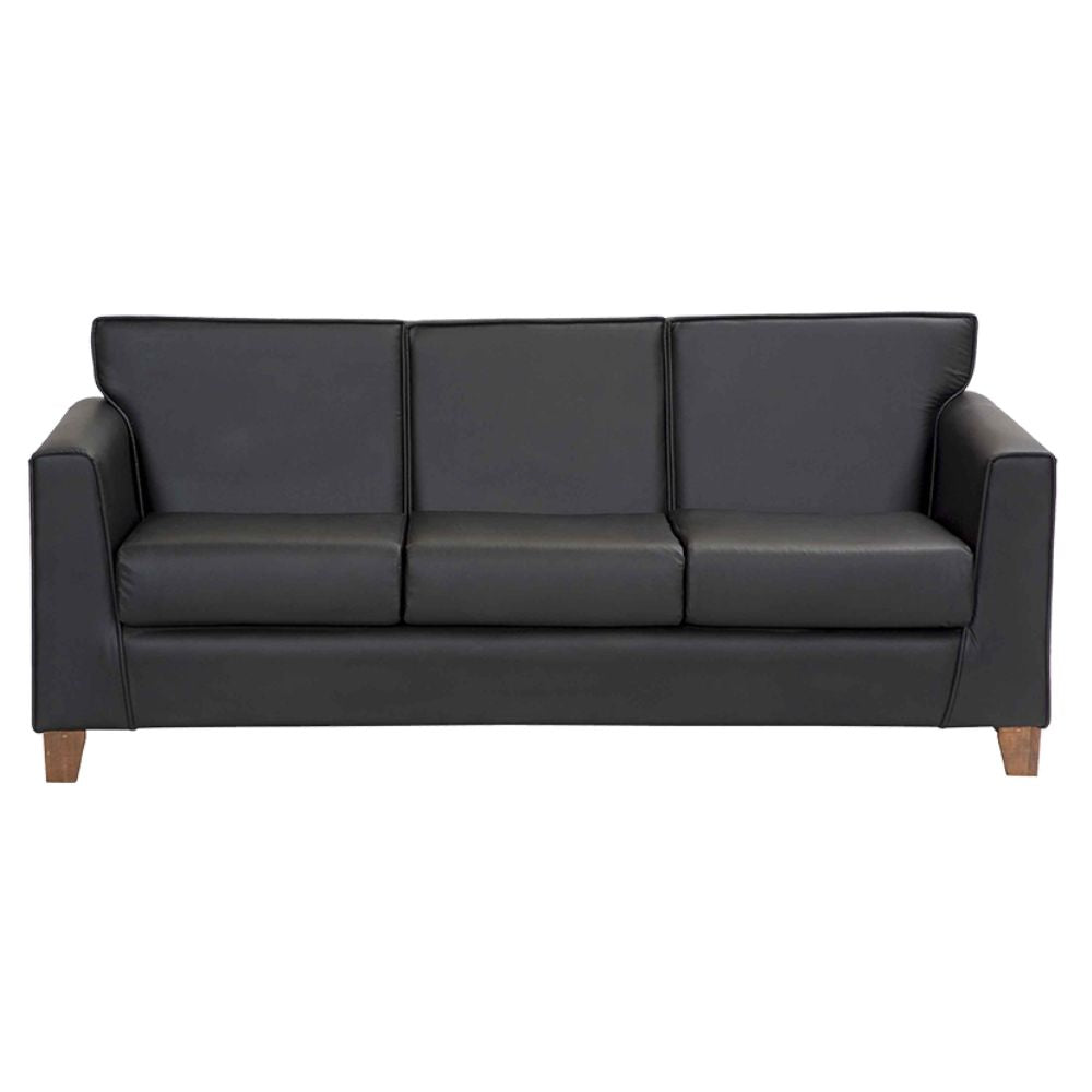 Sillón Albar Mónaco de tres plazas tapizado con patas de madera de pino para recepción