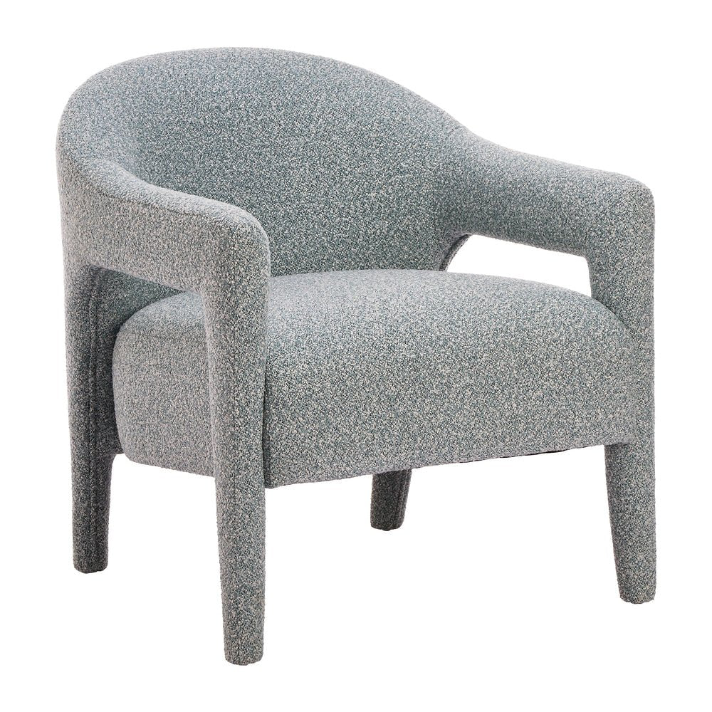 Sillón Ocasional para Área de Descanso - ZUO ELUMA - Verde Azulado Apagado - Asiento y Respaldo Tapizados en Tela Tipo Borrego - 111008 - Zuo - NOGAL BEAT - Sillón Ocasional