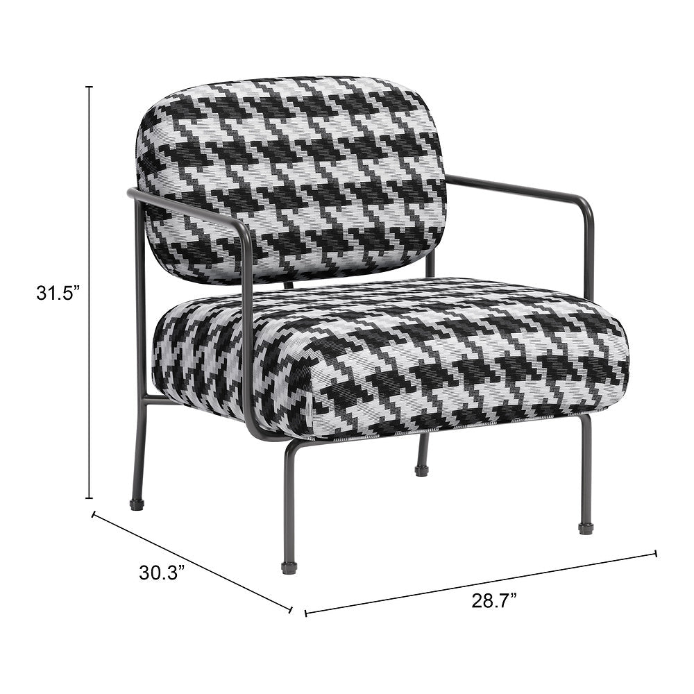 Sillón Ocasional para Área de Descanso - ZUO ULET - Multicolor - Asiento y Respaldo Tapizados en Tejido Texturizado - 110206 - Zuo - NOGAL BEAT - Sillón Ocasional