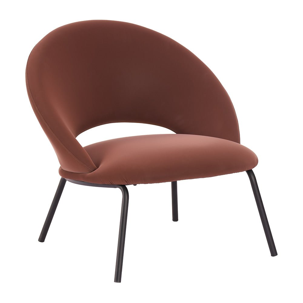 Sillón Ocasional para Boutique - ZUO ZURICH - Café - Asiento y Respaldo Tapizados en Piel Sintética - 110918 - Zuo - NOGAL BEAT - Sillón Ocasional