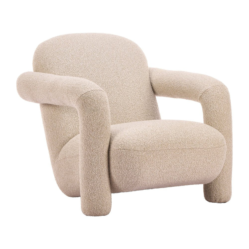 Sillón Ocasional para Consultorio - ZUO SELENYA - Beige - Asiento y Respaldo Tapizados en Tela Tipo Borrego - 111006 - Zuo - NOGAL BEAT - Sillón Ocasional