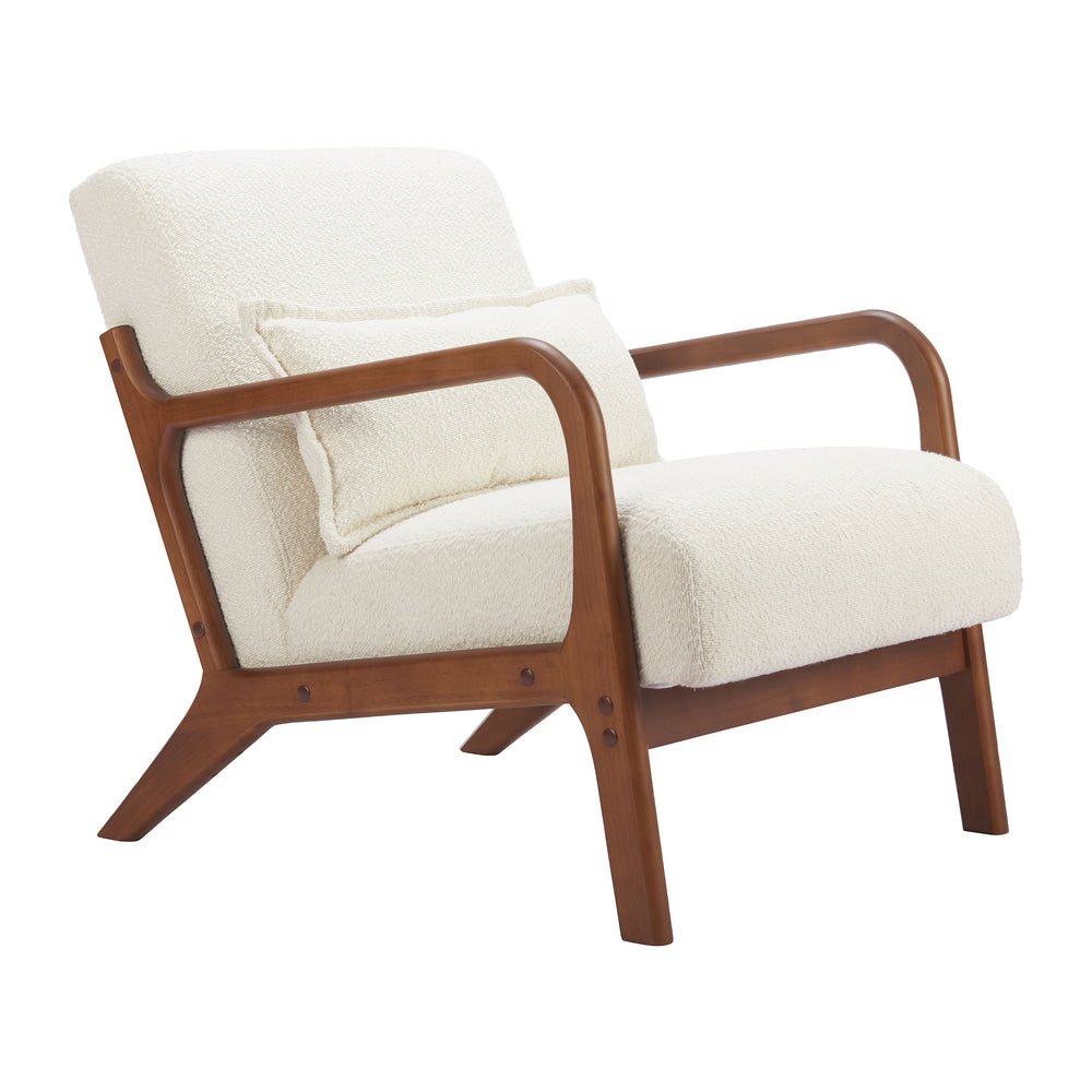Sillón Ocasional para Salón de Belleza - ZUO MACIO - Crema - Asiento y Respaldo Tapizados en Tejido Texturizado - 110571 - Zuo - NOGAL BEAT - Sillón Ocasional