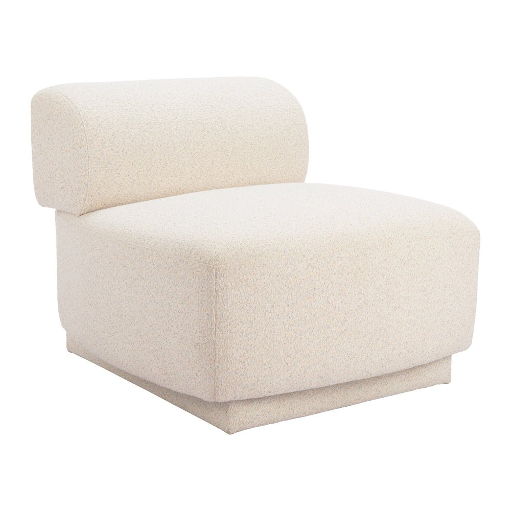 Sillón Ocasional para Spa - ZUO ANESE - Beige Multigrano - Asiento y Respaldo Tapizados en Tejido Texturizado - 110483 - Zuo - NOGAL BEAT - Sillón Ocasional