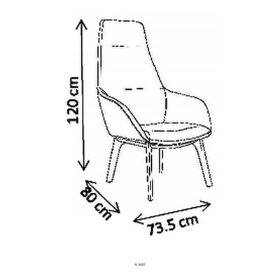 Sillón Ocasional Respaldo Alto - VERSA ALTUS KENT - Estructura Aluminio - Base 4 Patas de Madera de Fresno - AL-665PS - VERSA - NOGAL BEAT - Sillón Ocasional