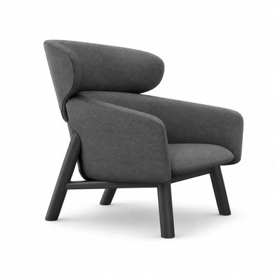 Sillón Ocasional Wingback para Recepción - VERSA OFFSET - Varios Colores - Tapizado con Espuma de Alta Densidad y 4 Patas de Acero - AL-3044 - VERSA - NOGAL BEAT - Sillón Ocasional