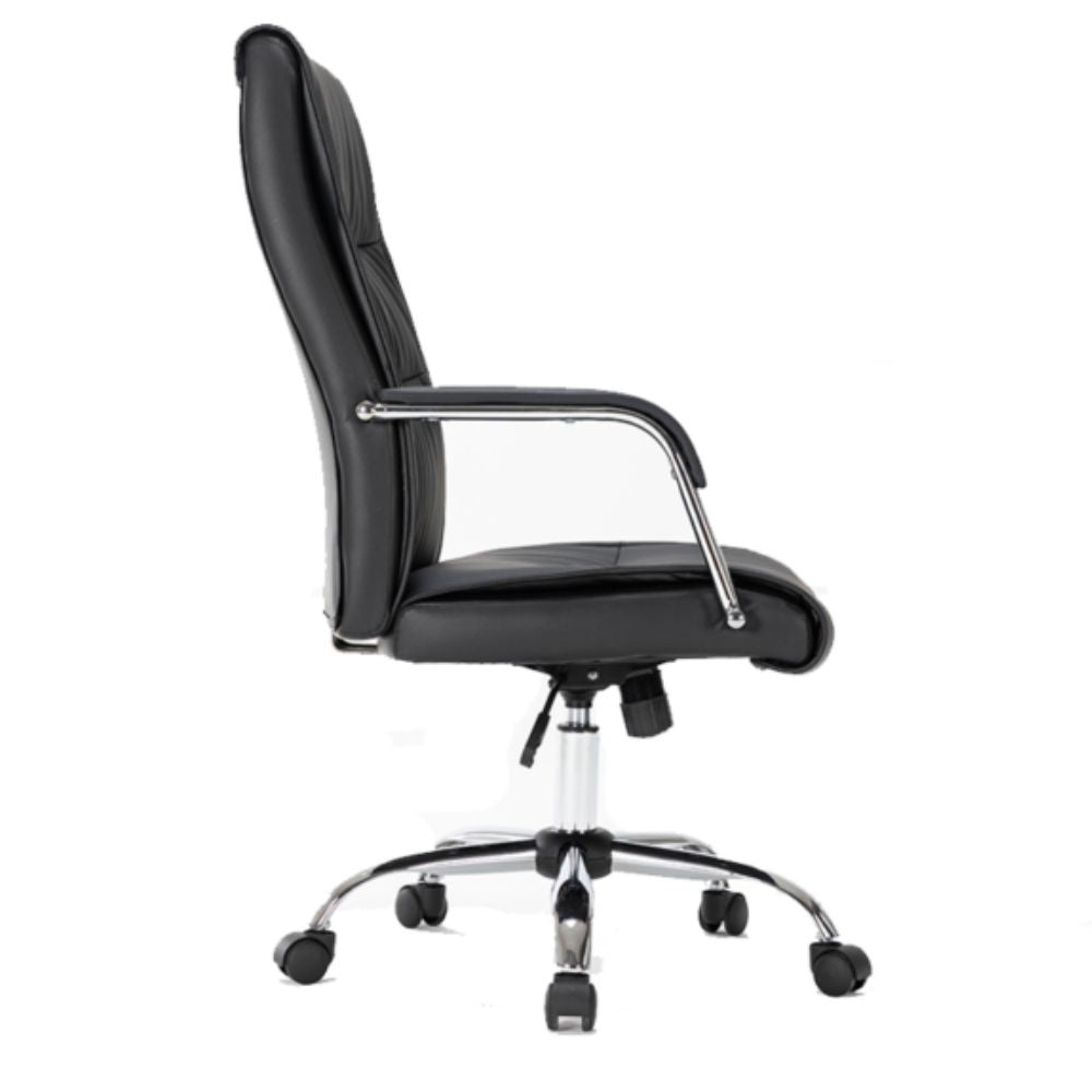 SILLÓN OFIK 1008 MAGNUS | Sillón de Visita para Oficina | Base Cromada | Piel Sintética | Interior - 1008 - OFIK - NOGAL BEAT - Sillas de oficina