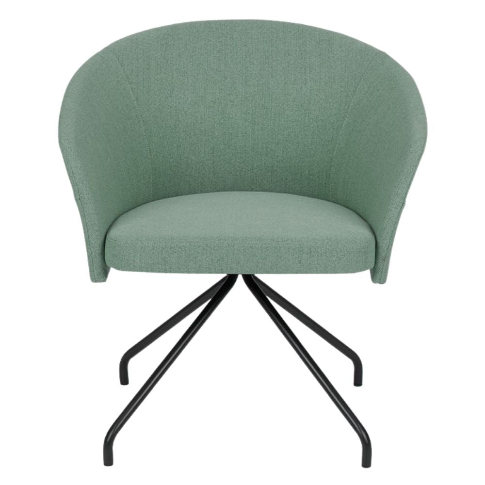 Sillón Bratti Orbit Spider tapizado con base metálica negra de cuatro puntas