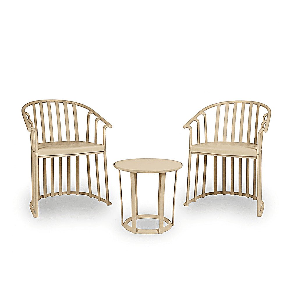 Sillónes para Áreas de Exterior y Terrazas con 1 Mesa - RESOL RAFF - Varios Colores - Protección UV y Fibra de Vidrio con Polipropileno - 21682 - Resol - NOGAL BEAT - Sofá de Terraza