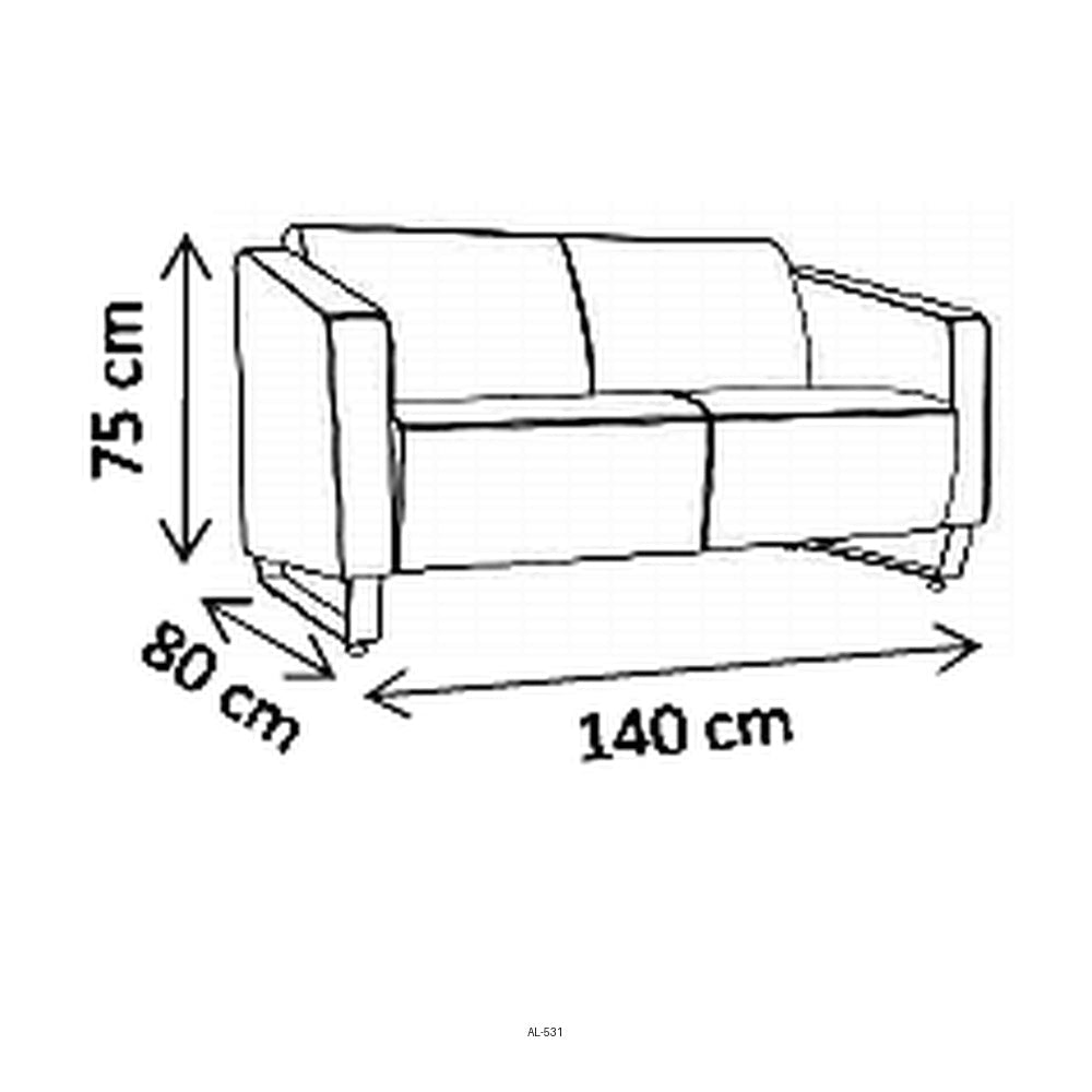Sofá Decco Dos Plazas para Sala de Espera - VERSA ALTUS DECCO - Estructura Aluminio - Asiento/respaldo con Espuma Pu Tapizado - AL-531 - VERSA - NOGAL BEAT - Sillón Ocasional