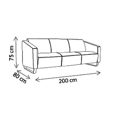 Sofá Decco Tres Plazas para Sala de Espera - VERSA ALTUS DECCO - Estructura Aluminio - Asiento/respaldo con Espuma Pu Tapizado - AL-532 - VERSA - NOGAL BEAT - Sillón Ocasional