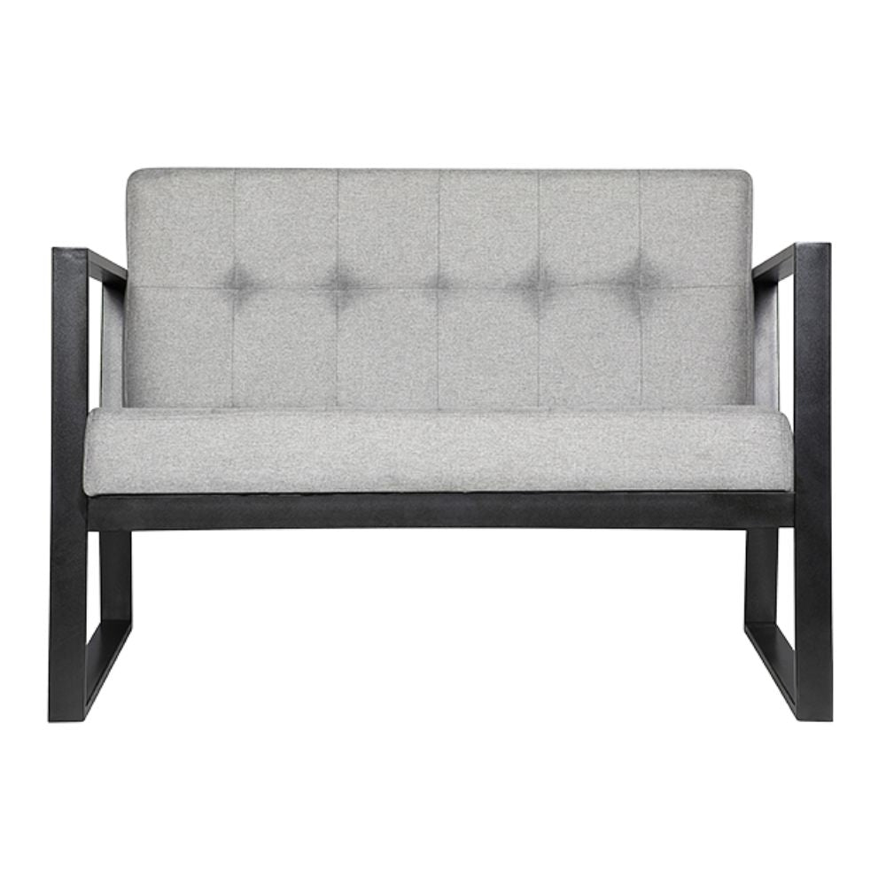 Sillón Albar Berlín de dos plazas tapizado con base metálica rectangular para lounge