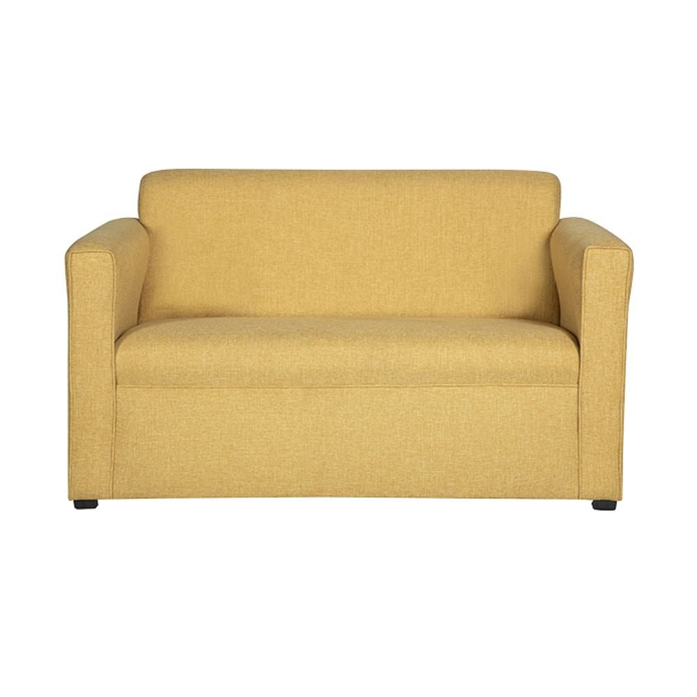 Sillón Albar Milan de dos plazas tapizado con estructura de pino y patas triangulares