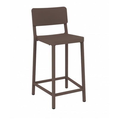 TABURETE RESOL LISBOA MEDIO | Taburete Ocasional para Bar | 67 cm | Inyectado Fibra Vidrio con PP | Protección UV | Interior + Exterior - 03902 - Resol - NOGAL BEAT - Taburete