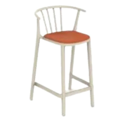 TABURETE RESOL WOODY MEDIO UPHOLSTERED SEAD PAD | Taburete Ocasional para Barra | 65.5 cm | Fibra de Vidrio Polipropileno | Protección UV | Interior + Exterior - 86799 - Resol - NOGAL BEAT - Bancos