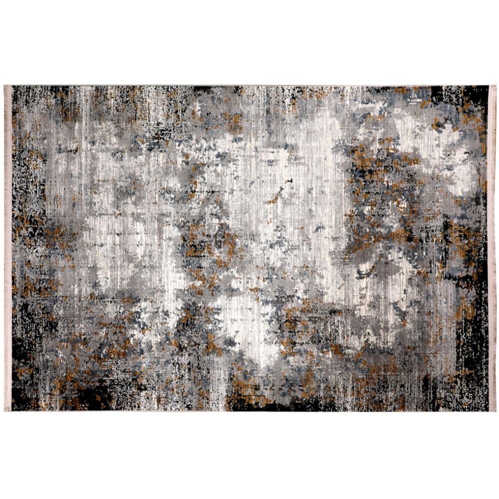 Tapete decorativo colección Amalfi T2178 rectangular en tonos gris y oro