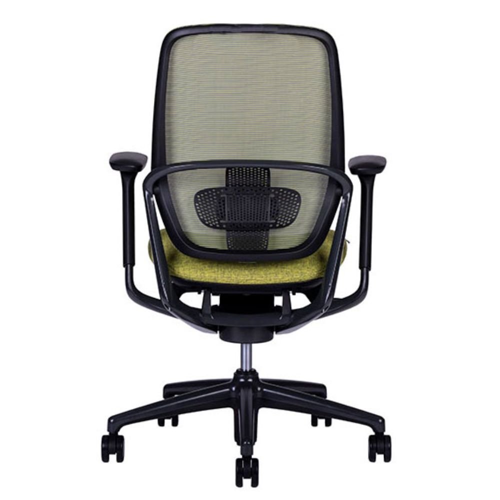 Silla operativa Techno Legend Onix de respaldo bajo en malla Sensemesh negra, asiento tapizado y base de aluminio