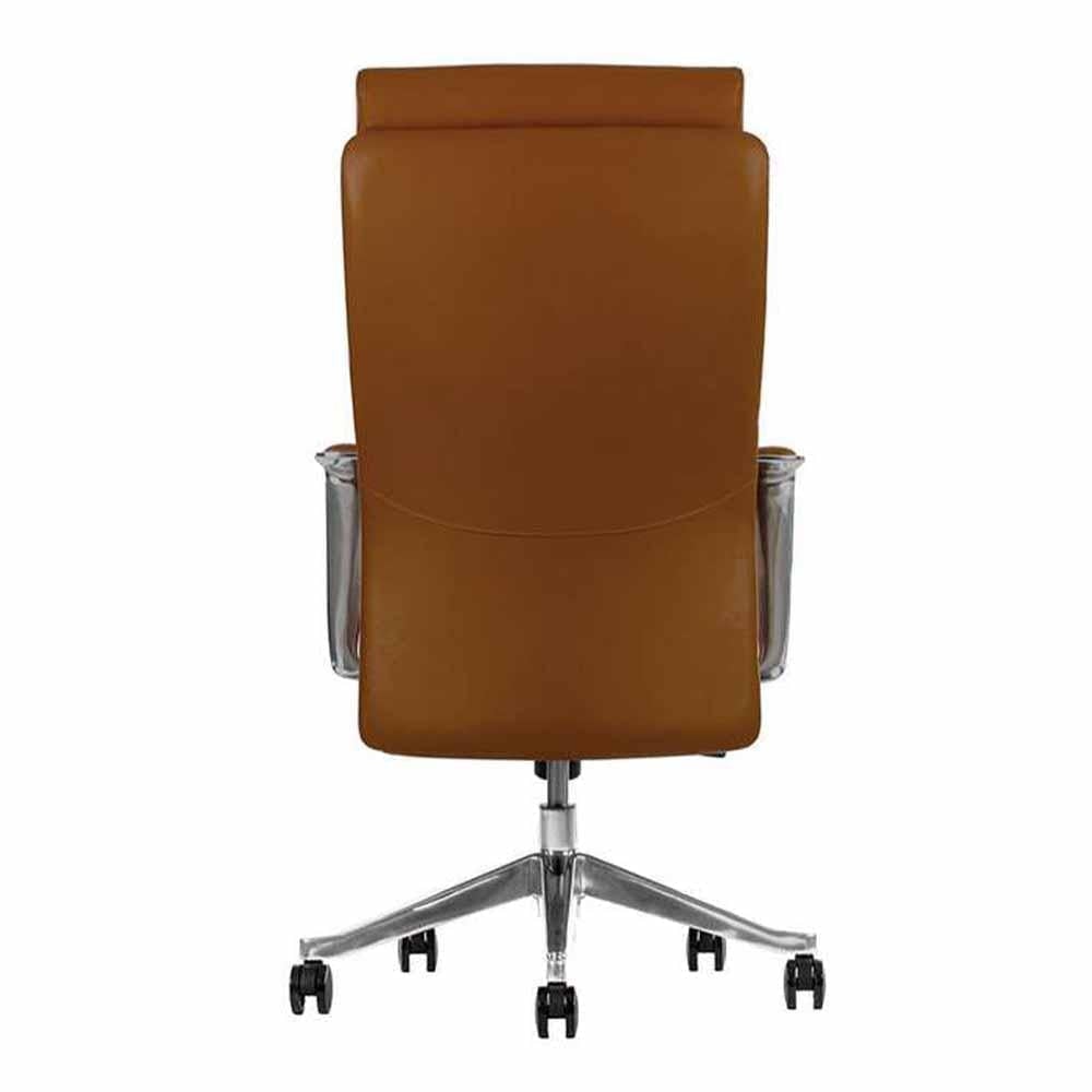 Silla de oficina directiva Techno CEO de respaldo alto tapizado con brazos de aluminio y base de 5 puntas