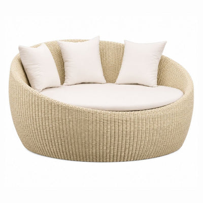 Tumbona de Intemperie para Zona de Alberca - NOGAL BEAT CLAM - Varios Colores - Aluminio y Polyrattan - TUMBONA CLAM Ivory - CAMCO - NOGAL BEAT - Camastro