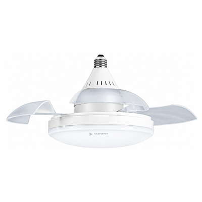 Ventilador de Techo de Socket - MASTERFAN LUMI 16" - Blanco - 3 Aspas Retráctiles - LUMI 16" - Masterfan - NOGAL BEAT - Ventilador Decorativo