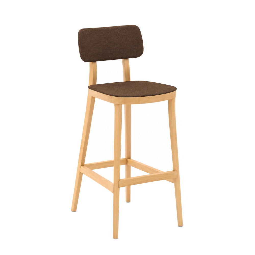 Banco Bajo para Barra - INFINITI PORTA VENEZIA - Varios Colores - Asiento y Respaldo en Polipropileno Base de Madera