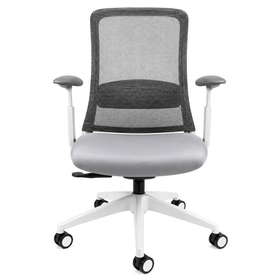 Silla de Oficina Ejecutiva Reclinable sin Cabecera - REQUIEZ CURVE RE-1570G/BC 101-1570G - Color Único - Base de Nylon con Cabecera en Tacto Piel Gris