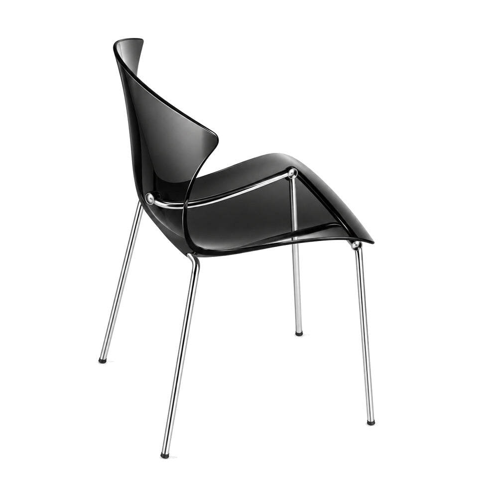 Silla Comercial para Comedor y Restaurante - INFINITI GLOSSY 110-12200 - Varios Colores - Monocasco en Policarbonato de Una Sola Pieza con Estructura Cromada
