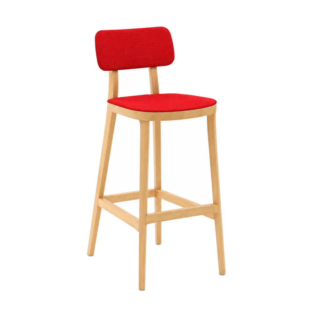 Banco Bajo para Barra - INFINITI PORTA VENEZIA - Varios Colores - Asiento y Respaldo en Polipropileno Base de Madera
