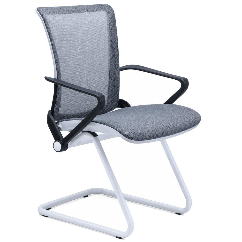 Silla de Oficina Visita Staff Base Trineo - REQUIEZ STAFF RM-9017 102-09017 - Color Único - Respaldo en Gris con Base de Trineo