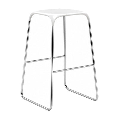 Banco Alto para Bar - INFINITI BOBO - Blanco - Estructura Acero y Asiento en Polipropileno