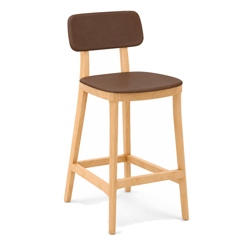 Banco Alto para Bar - INFINITI PORTA VENEZIA - Varios Colores - Asiento y Respaldo en Polipropileno Base de Madera