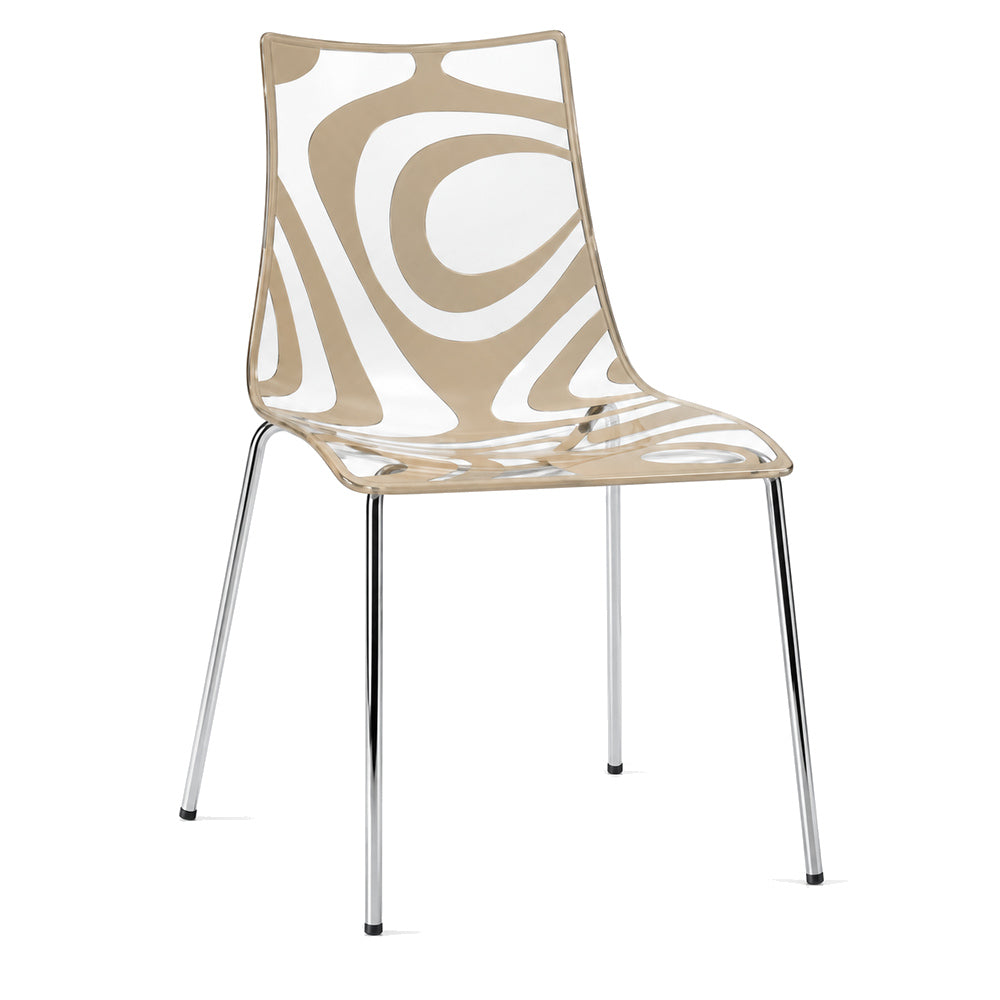 Silla Comercial Reciclable para Restaurante y Cafetería - LABENZE WAVE 155-08620 - Varios Colores - Tecnopolímero Co-estampado Reciclable Combinado con Transparente