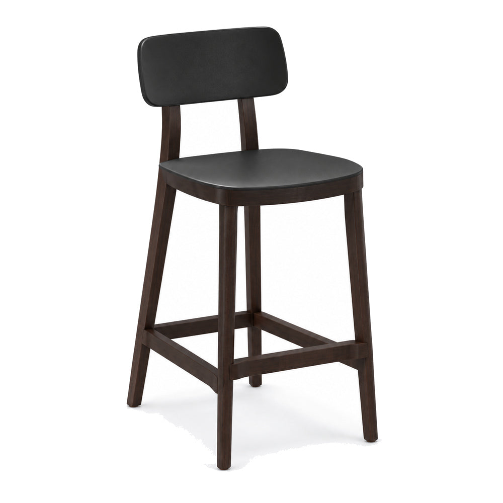 Banco Alto para Bar - INFINITI PORTA VENEZIA - Varios Colores - Asiento y Respaldo en Polipropileno Base de Madera