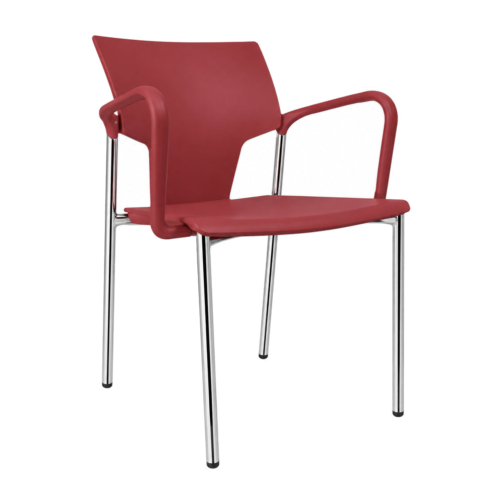Silla de Oficina Visita - INFINITI AKTIVA - Con Brazos - Bordeaux - Asiento y Respaldo en Polipropileno