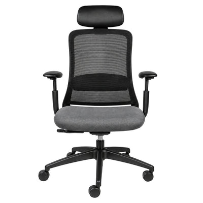 Silla de Oficina Ejecutiva Reclinable con Cabecera Opcional - REQUIEZ CURVE RE-1570N/NG 101-1570N - Varios Colores - Base de Nylon con Cabecera en Tacto Piel Negra