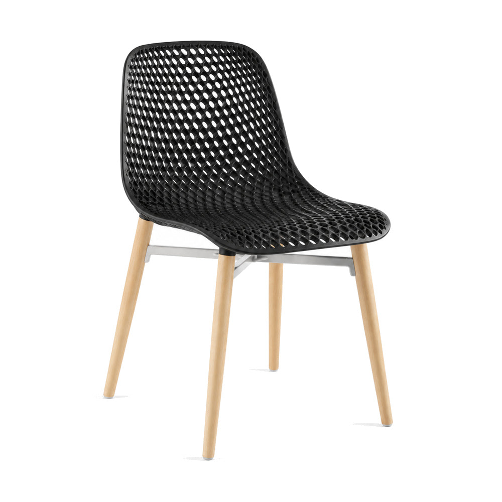 Silla Comercial para Cafetería - INFINITI NEXT - Varios Colores - Asiento y Respaldo en Poliamida Base de Madera