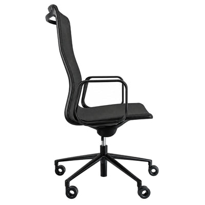 Silla de Oficina Ejecutiva Reclinante - REQUIEZ RAIL RE-3030 - Color Único - 5 Puntas con Respaldo Alto Reclinable y Brazos