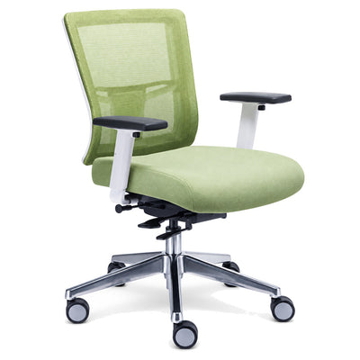 Silla de Oficina Ejecutiva Quadra Estructura Blanca - REQUIEZ QUADRA RE-1371 102-1371V - Varios Colores - Respaldo en Mesh con Base de Aluminio Pulido y Brazos Ajustables