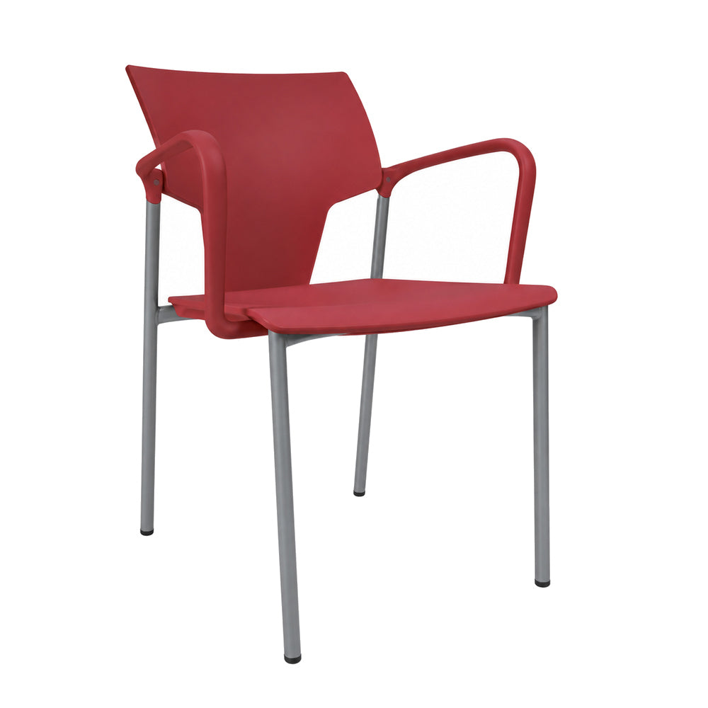 Silla de Oficina Visita - INFINITI AKTIVA - Con Brazos - Bordeaux - Asiento y Respaldo en Polipropileno