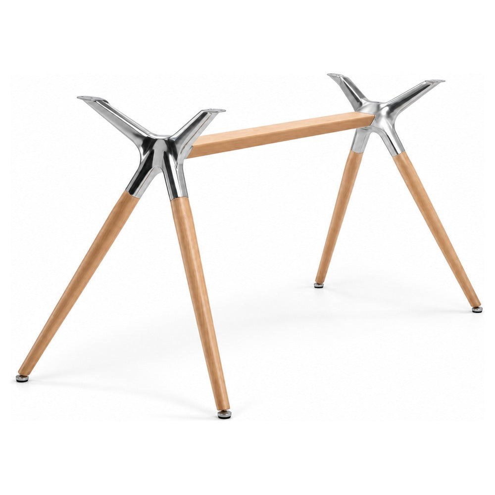 Estructura para Mesa de 4 Patas en Madera de Haya - LABENZE BASE METROPOLIS NATURAL 160-07055 - Natural - Madera de Haya Natural con Soportes en Aluminio Pulido