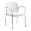 Silla Comercial con Brazos y Respaldo Flexible para Restaurante - INFINITI HALL con brazos 100-0510B - Blanco - Asiento Tapizado con Brazos y 4 Patas en Acero Gris o Cromo