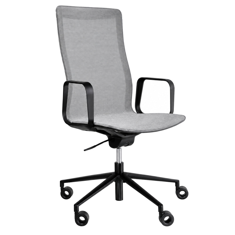 Silla de Oficina Ejecutiva Reclinante - REQUIEZ RAIL RE-3030 - Color Único - 5 Puntas con Respaldo Alto Reclinable y Brazos