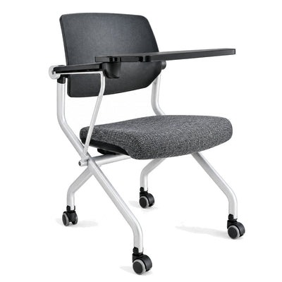 Silla de Training con Paleta para Aula y Capacitación - REQUIEZ RE-675 101-00675 - Gris - Base de 4 Puntas con Paleta Abatible