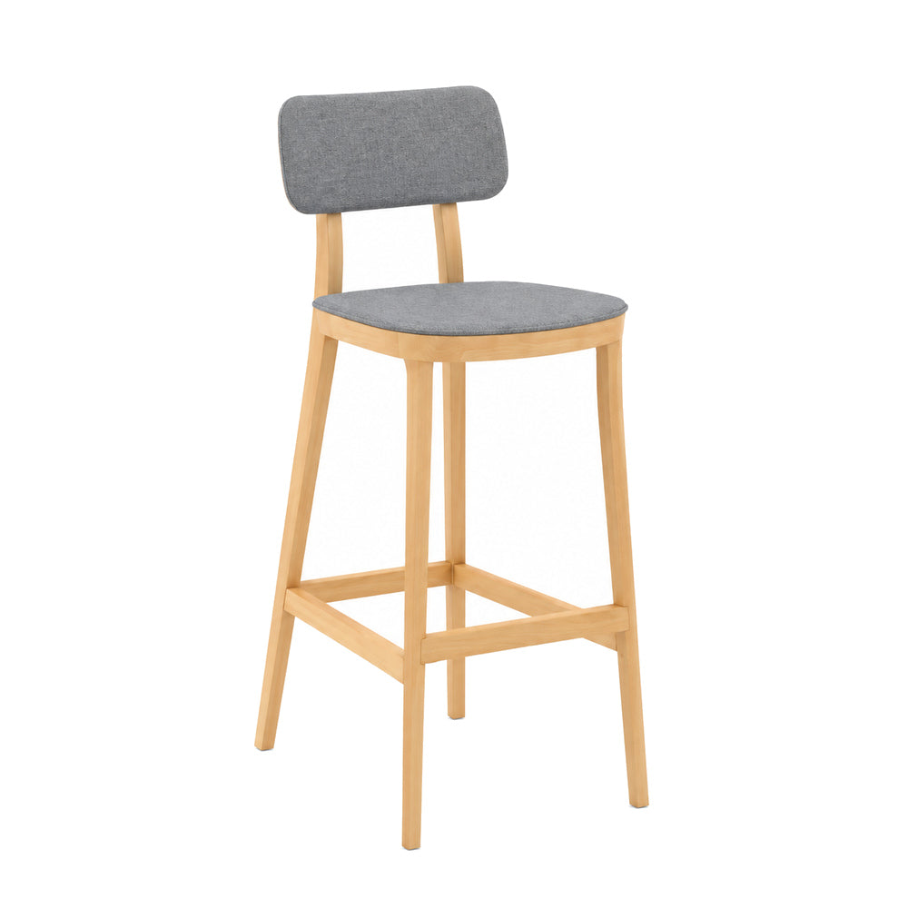 Banco Bajo para Barra - INFINITI PORTA VENEZIA - Varios Colores - Asiento y Respaldo en Polipropileno Base de Madera