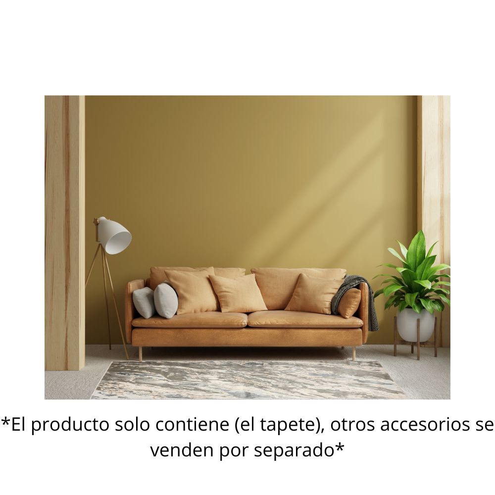 TAPETE LAVIN BESNI T4052 | Tapete Decorativo para Recepción Hotel Hogar Departamento Sala | GRIS ORO | Varias Medidas | Rectangular Circular | Interior | Hotel Habitación Airbnb Sala Recamara Estudio