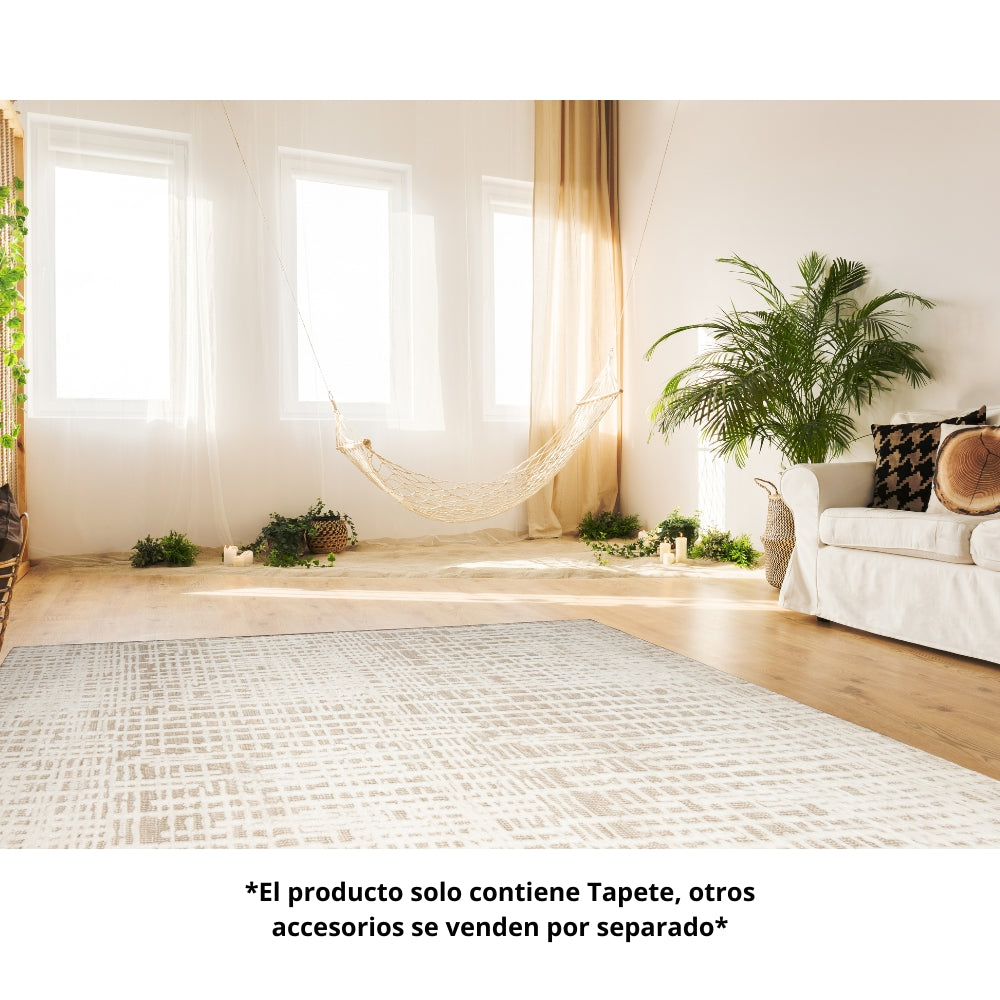TAPETE LAVIN BALLY N2007 | Tapete Decorativo para Recepción Hotel Hogar Departamento Sala | BEIGE MARFIL | Varias Medidas | Rectangular | Interior